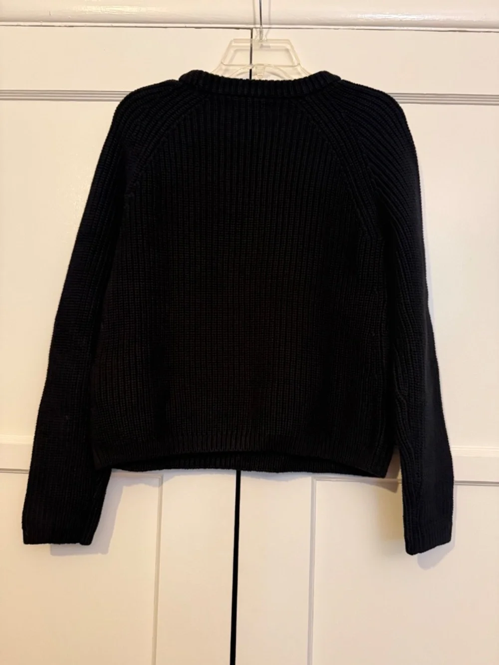 Quince Black Small 100% Cotton Black Fisherman Sweater